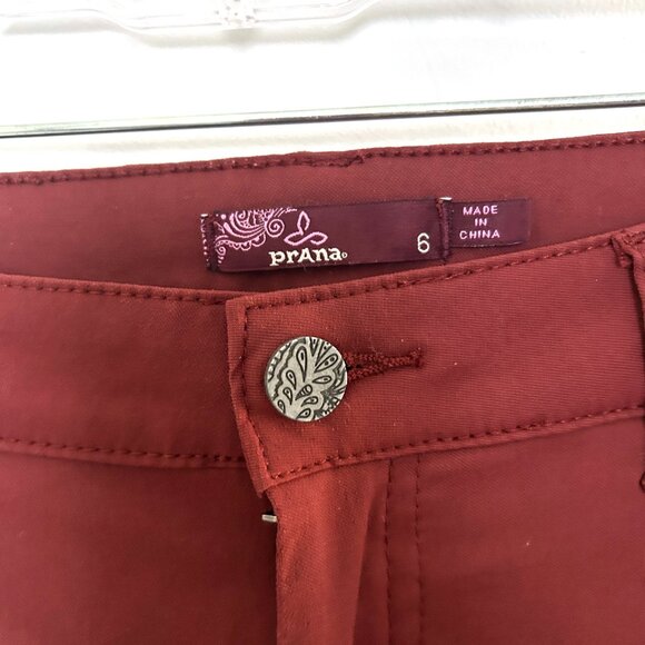 PrAna Meme Pants Womens 6 Rust Stretch Hiking Climbing Cargo Gorpcore Outdoor - Picture 2 of 9